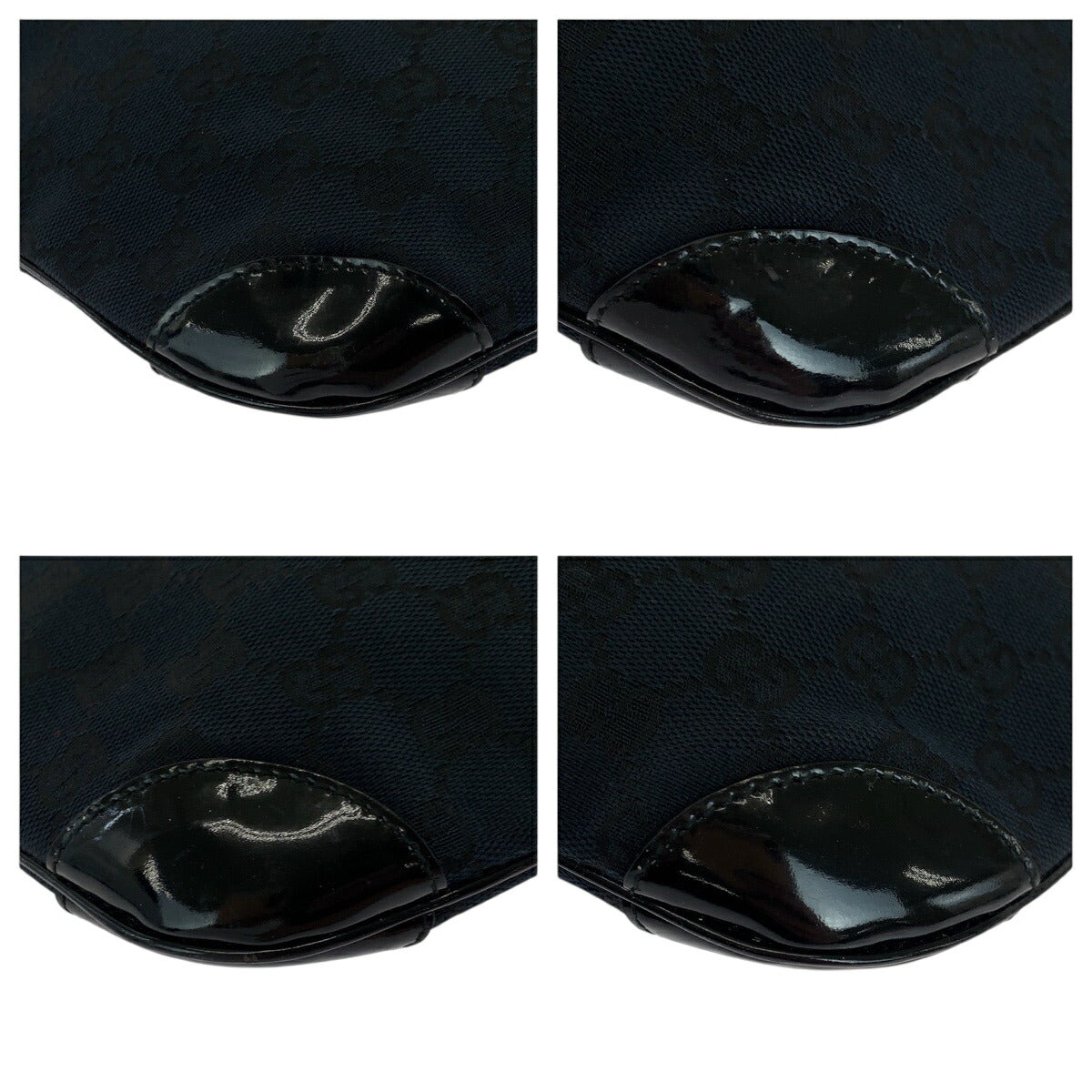 Gucci GG Canvas Patent Leather Shoulder Bag