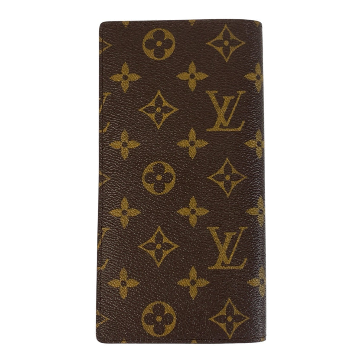 LOUIS VUITTON Long Wallet Purse M66540 PVC Brown Gold Metal Long Wallet Purse Monogram Portefeuille Braza mens