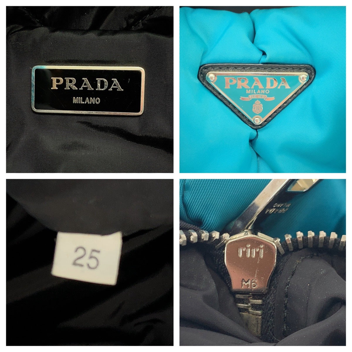 PRADA Shoulder Bag BN2635 Nylon Turquoise Black SilverMetal Test Bomber Triangle With logo