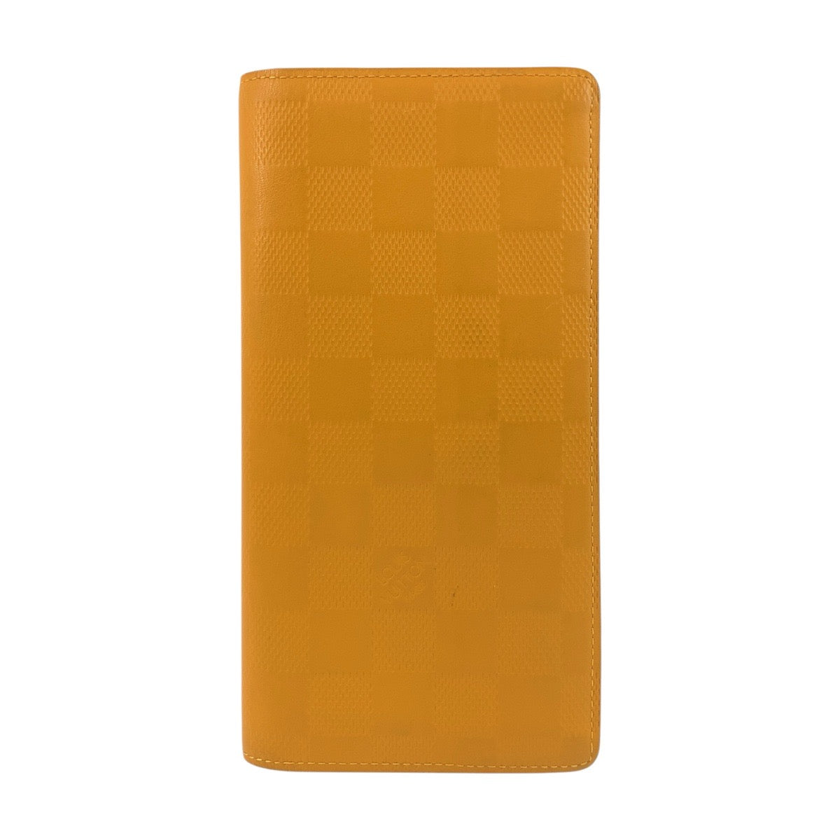 LOUIS VUITTON Long Wallet Purse N63146 leather Solar Yellow SilverMetal Long Wallet Purse Damier Anfini Portefeuille Braza mens