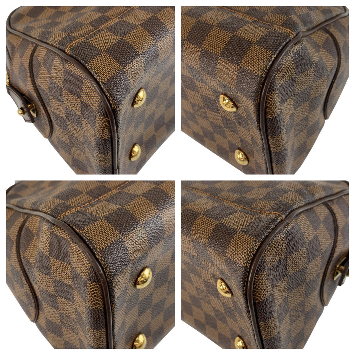 LOUIS VUITTON Handbag N60008 PVC Brown Gold Metal Damier Duomo