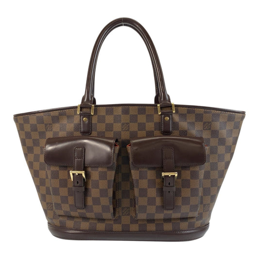 LOUIS VUITTON Tote Bag N51120 PVC Brown Gold Metal Damier Manosque GM