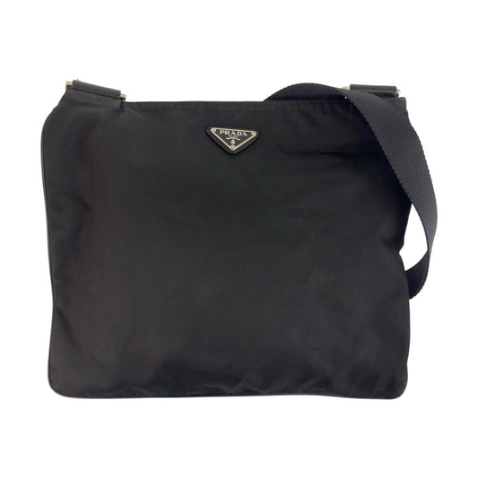 Prada Tessuto Triangle Logo Plate Nylon Shoulder Bag