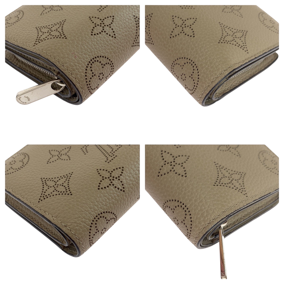 LOUIS VUITTON Bifold Wallet M80817 leather Galle Beige SilverMetal Folding wallet Compact wallet Monogram Mahina Portefeuille Claire Women