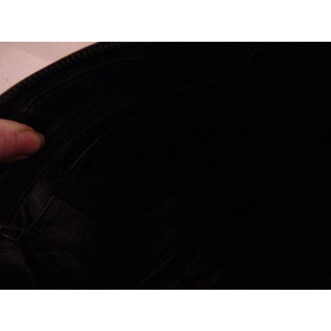 Gucci Vintage Black Leather And Large G Logo Print Canvas Suede Hobo Bag