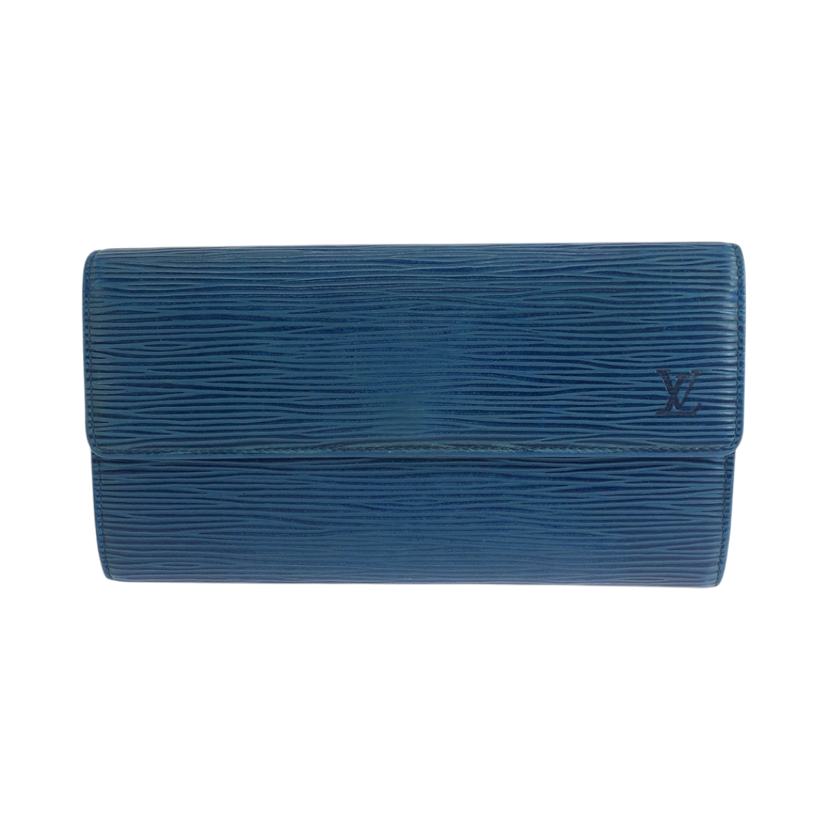 LOUIS VUITTON Long Wallet Purse M6359G Epi Leather Blue GoldMetal Long Wallet Purse Epi Porto Monnet Credit Women