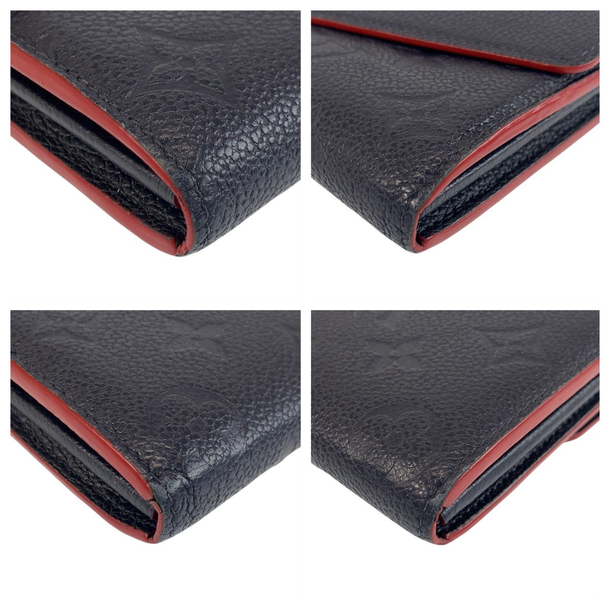LOUIS VUITTON Long Wallet Purse M62125 leather Navy Gold Metal Long Wallet Purse Monogram Unplant Portefeuille Sarah Women
