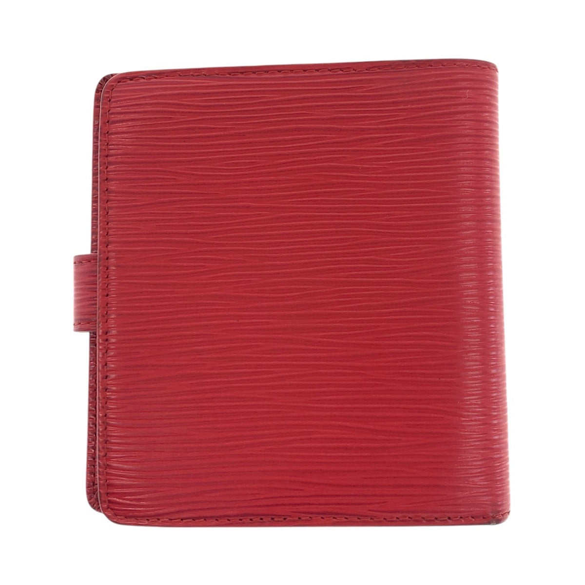 LOUIS VUITTON Bifold Wallet M63557 Epi Leather Rouge Red Gold Metal Epi Porto Vie Compact
