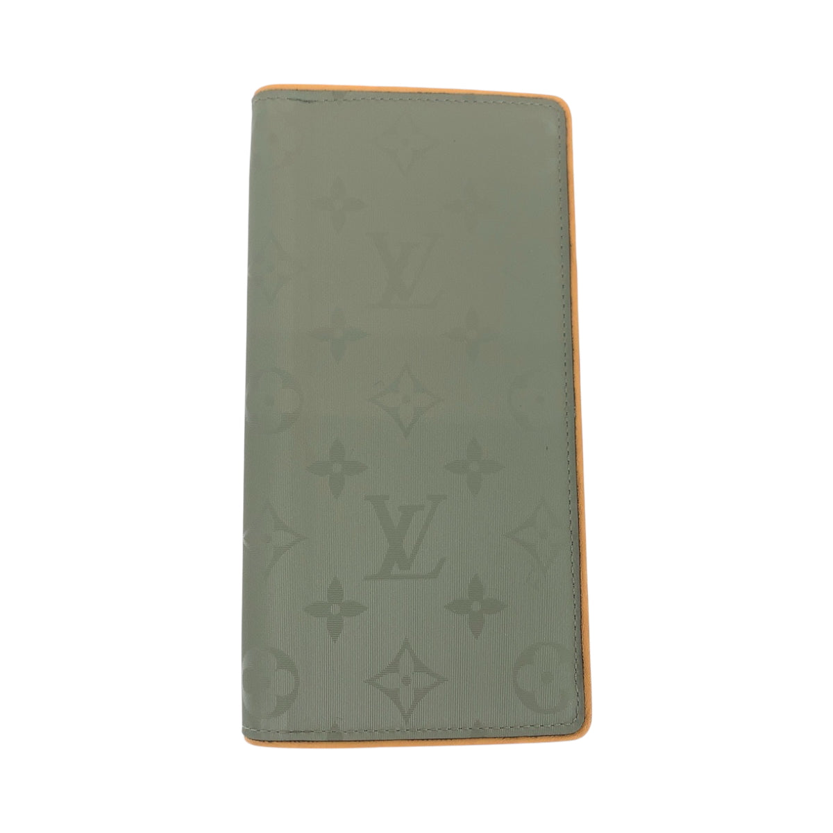 LOUIS VUITTON Long Wallet Purse M63236  leather Gray Brown SilverMetal Monogram titanium Portefeuille Braza