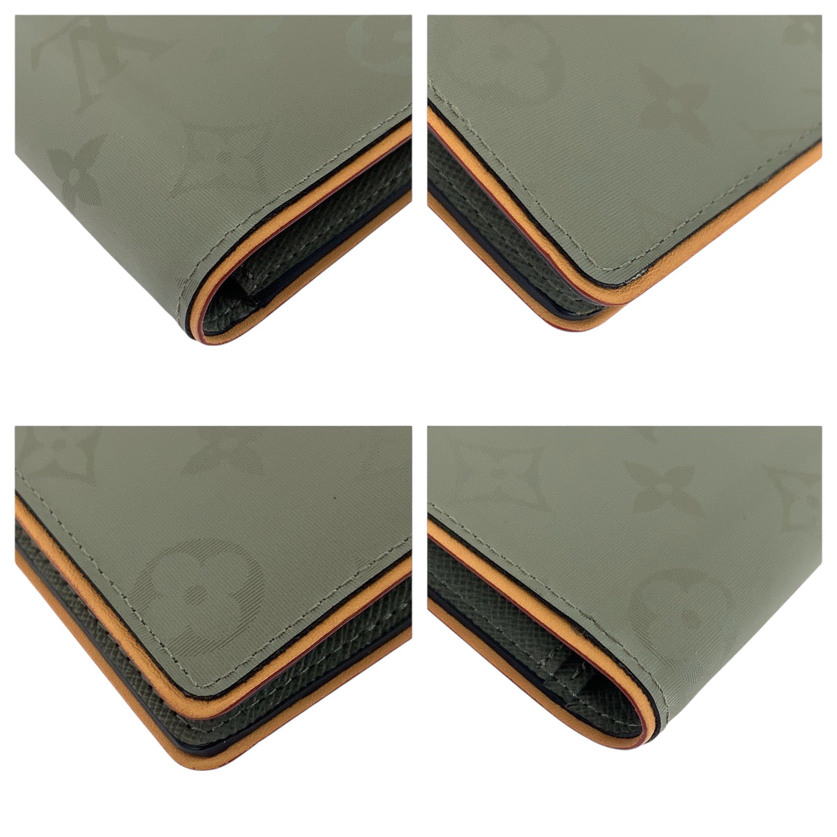 LOUIS VUITTON Long Wallet Purse M63236  leather Gray Brown SilverMetal Monogram titanium Portefeuille Braza