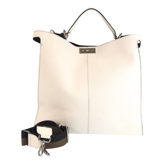 FENDI Tote Bag 7VA448 leather White SilverMetal Peekaboo - X-Rite Celeria