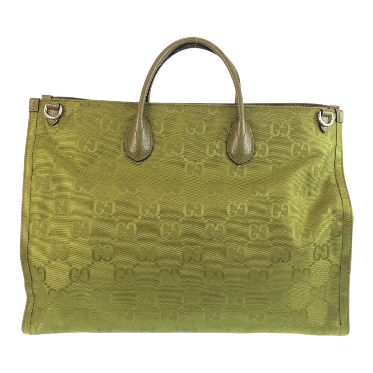GUCCI Tote Bag 696042 Nylon Green SilverMetal off the grit