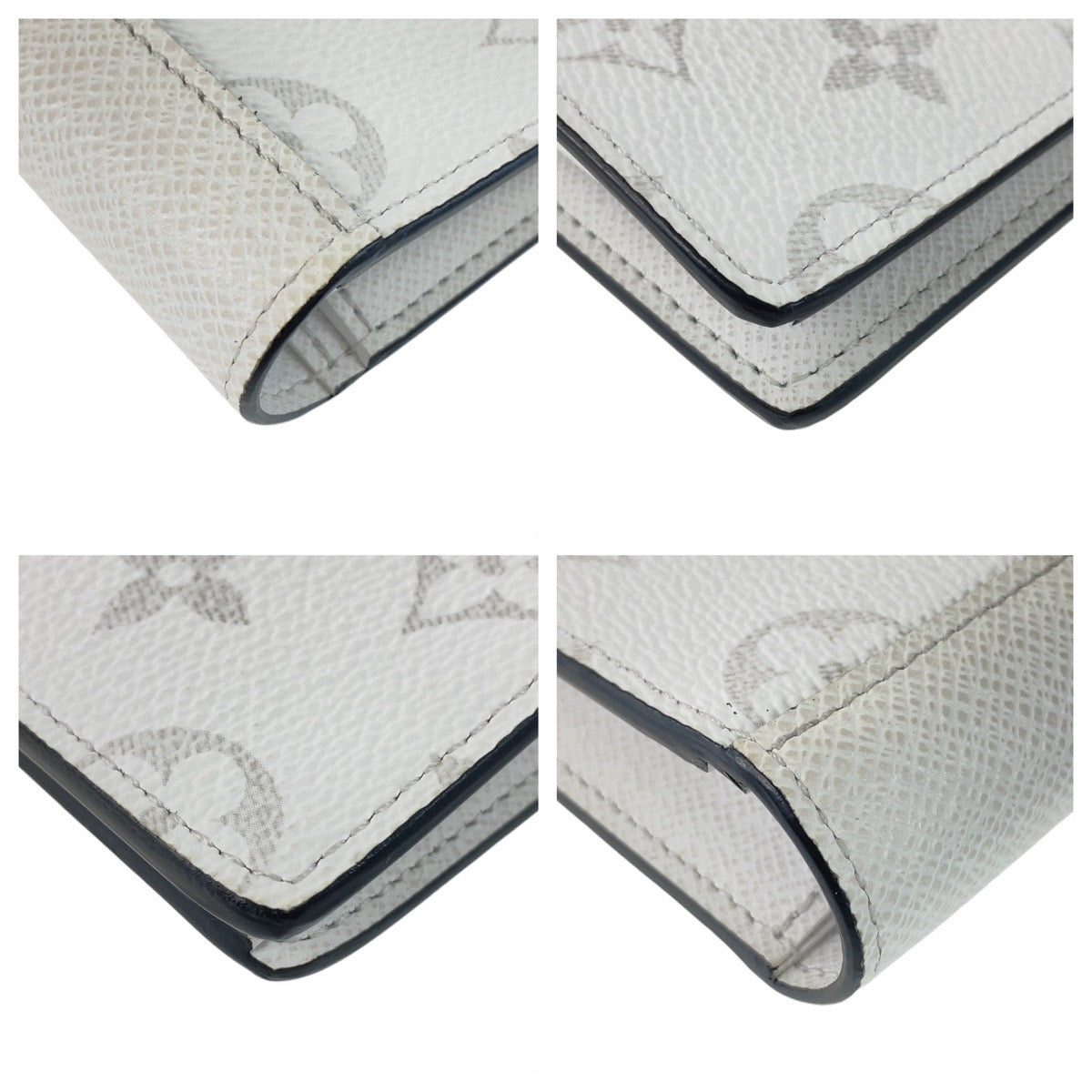 LOUIS VUITTON Long Wallet Purse M30298 PVC Antarctica White SilverMetal Taigalama Portefeuille Braza