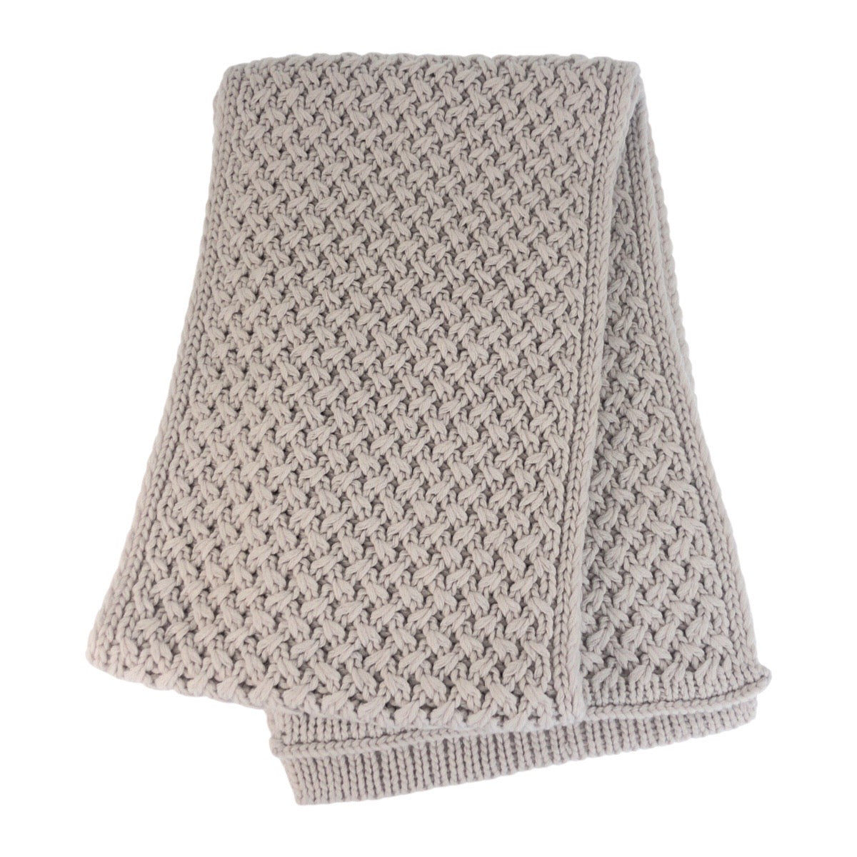 CHANEL Scarf cashmere Light gray white COCO Mark
