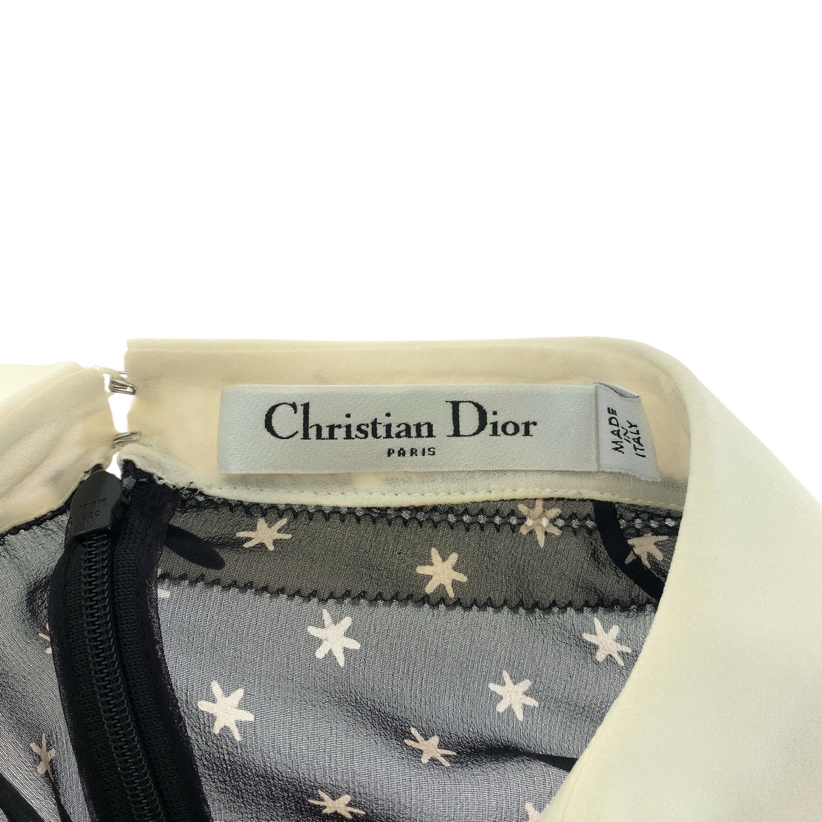 Dior Tunic cotton Black White Star Pattern See-through