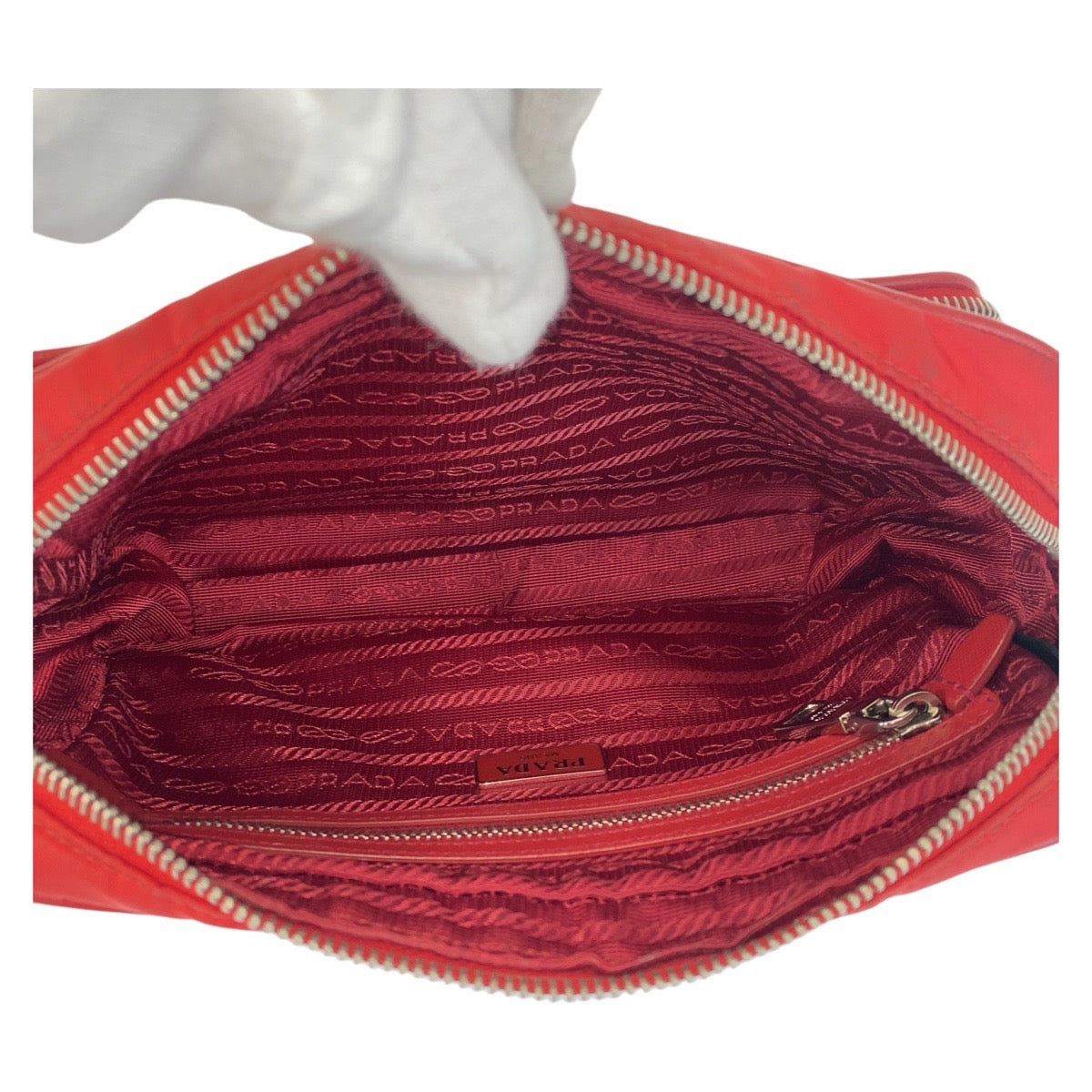Prada Tessuto Saffiano Nylon Leather Shoulder Bag