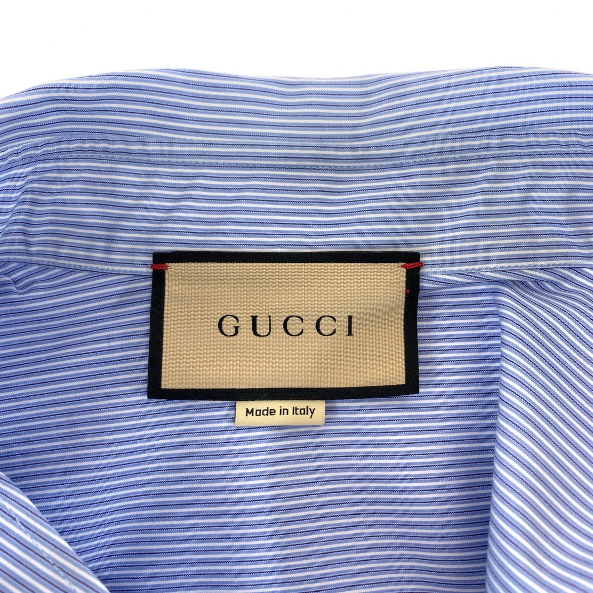 GUCCI Short sleeve shirt 740320 ZANHM cotton Blue white 23Stainless Steel Embroidery Logo embroidery 48