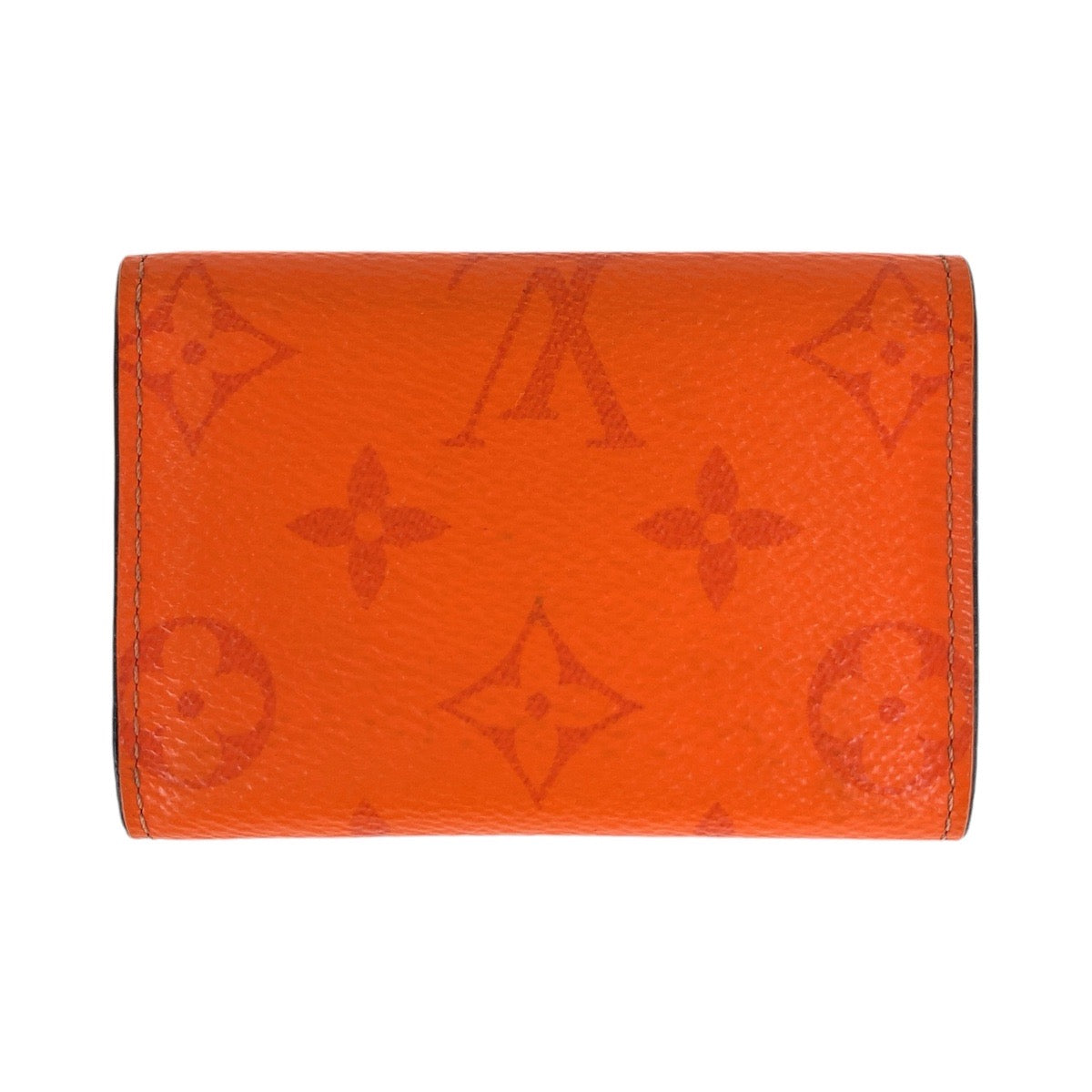 LOUIS VUITTON Tri-fold wallet M69245 leather Volcano Orange SilverMetal Taiga Lama Monogram Discovery compact wallet