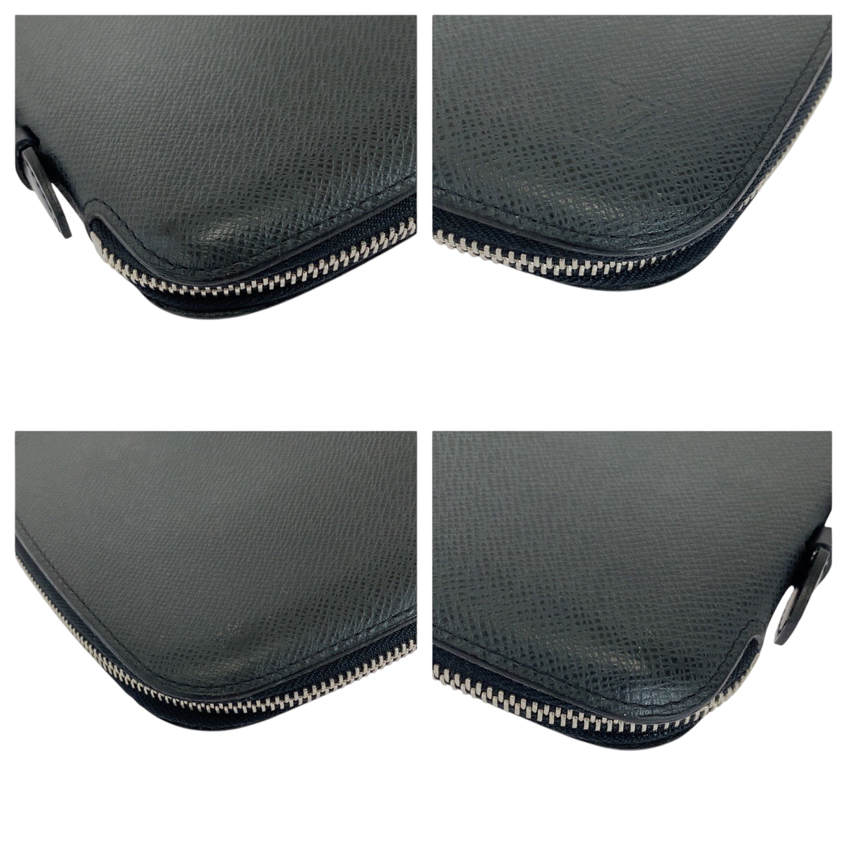 LOUIS VUITTON Long Wallet Purse M30652 Taiga Black SilverMetal Taiga Organizer Atoll