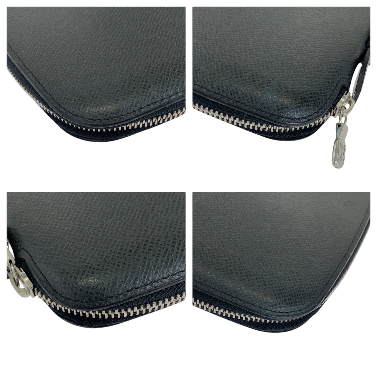 LOUIS VUITTON Long Wallet Purse M30652 Taiga Black SilverMetal Taiga Organizer Atoll