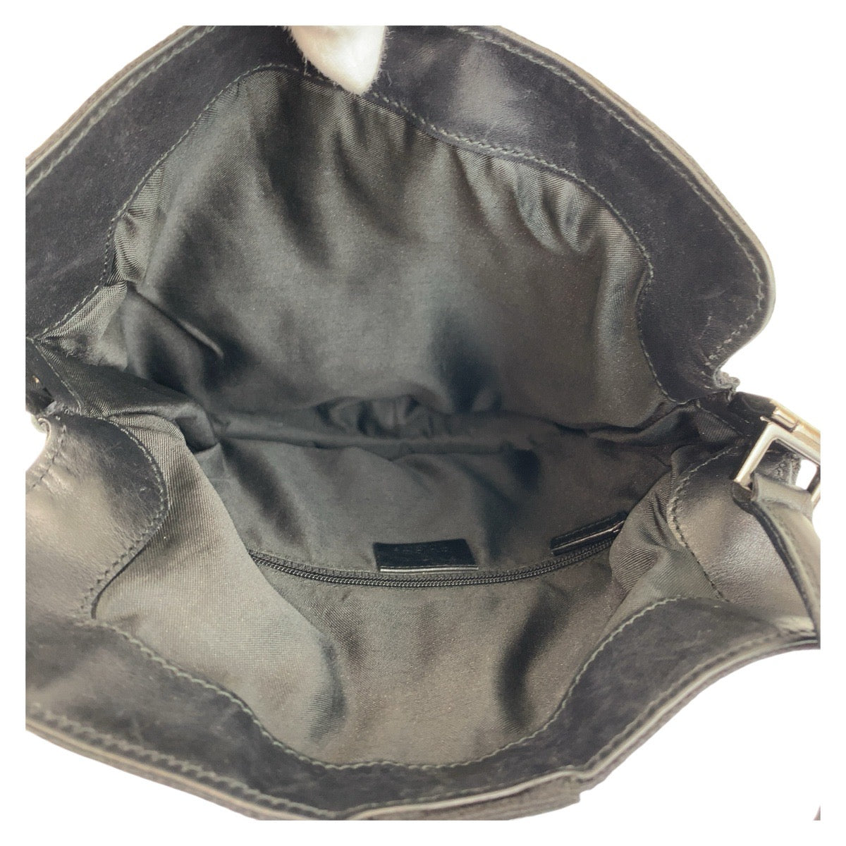 GUCCI Shoulder Bag 001 3734 GG canvas Black black Jackie