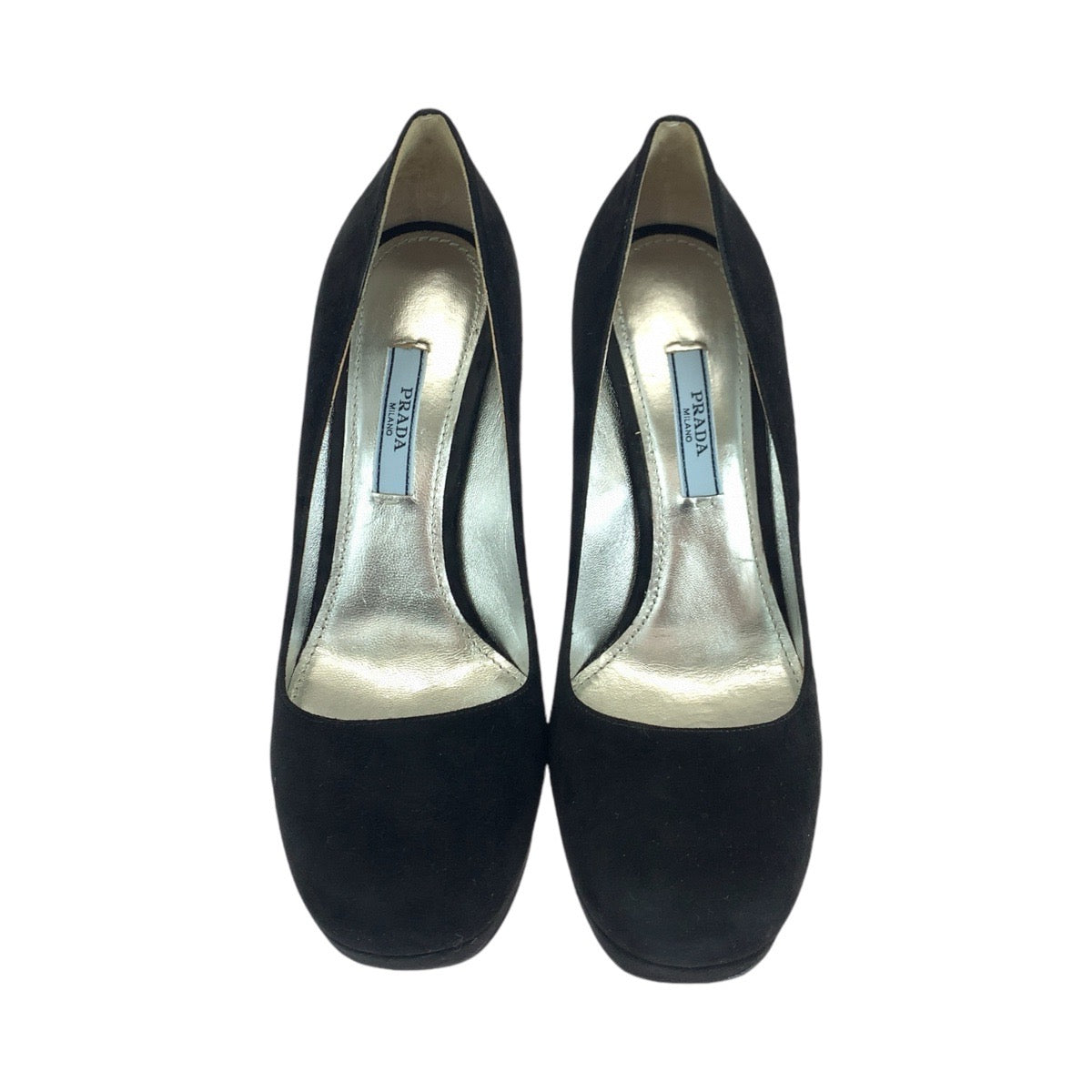 PRADA pumps Suede Black GoldMetal 36.5