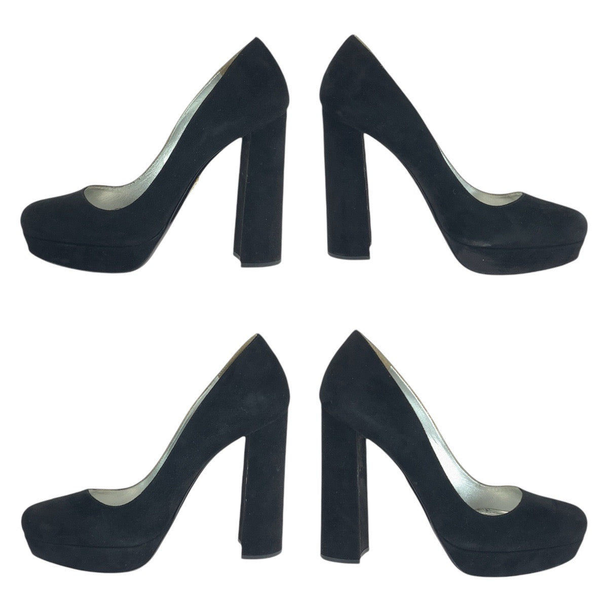 PRADA pumps Suede Black GoldMetal 36.5