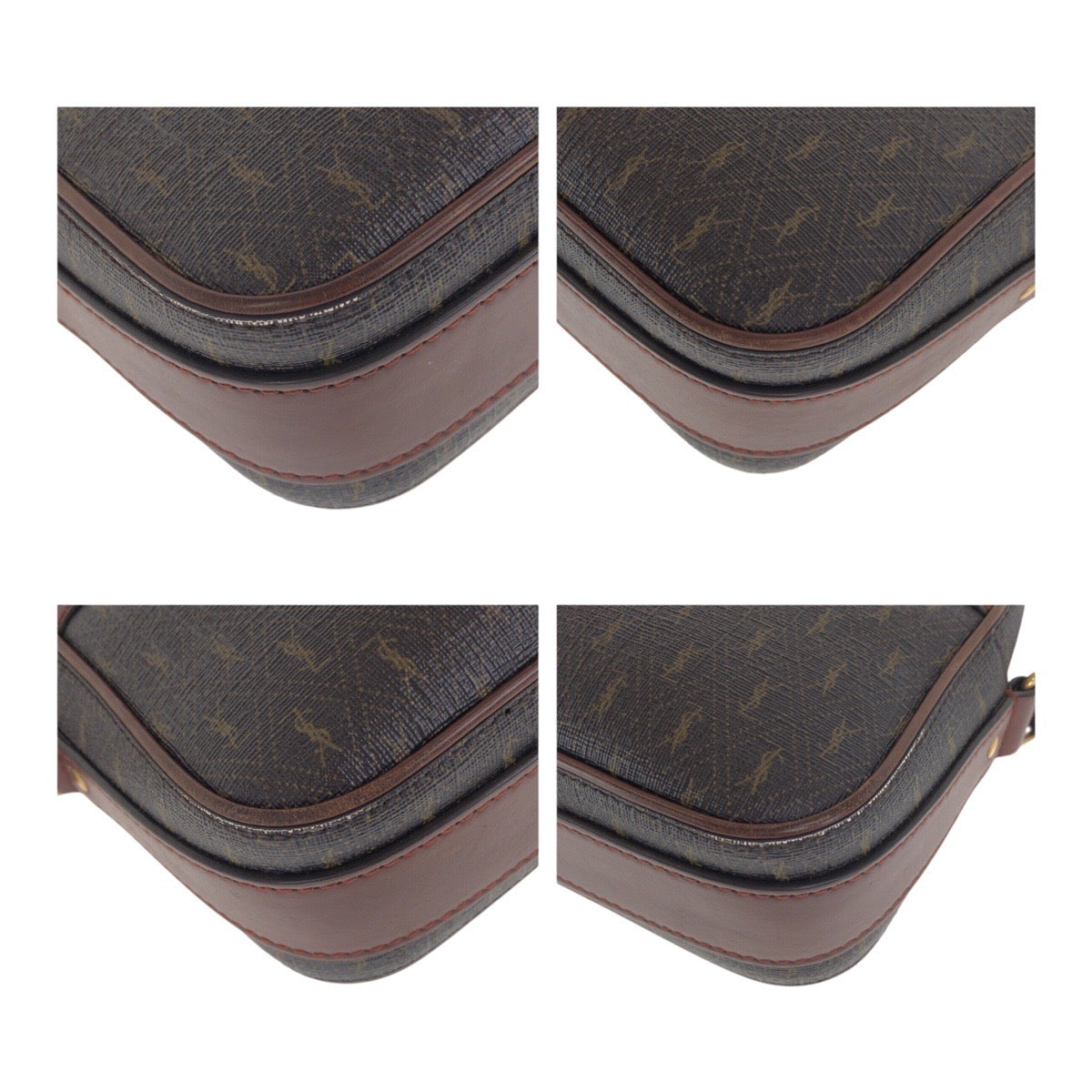 SAINT LAURENT PARIS Shoulder Bag 669957 leather Brown Gold Metal Le Monogram YSL