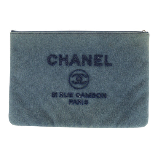 Chanel Deauville Sequin Denim Clutch Bag