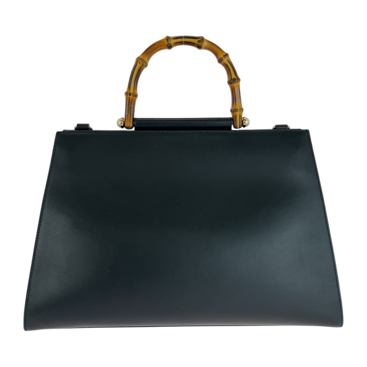 GUCCI Handbag 453764 leather Black GoldMetal Bamboo Nim Fair