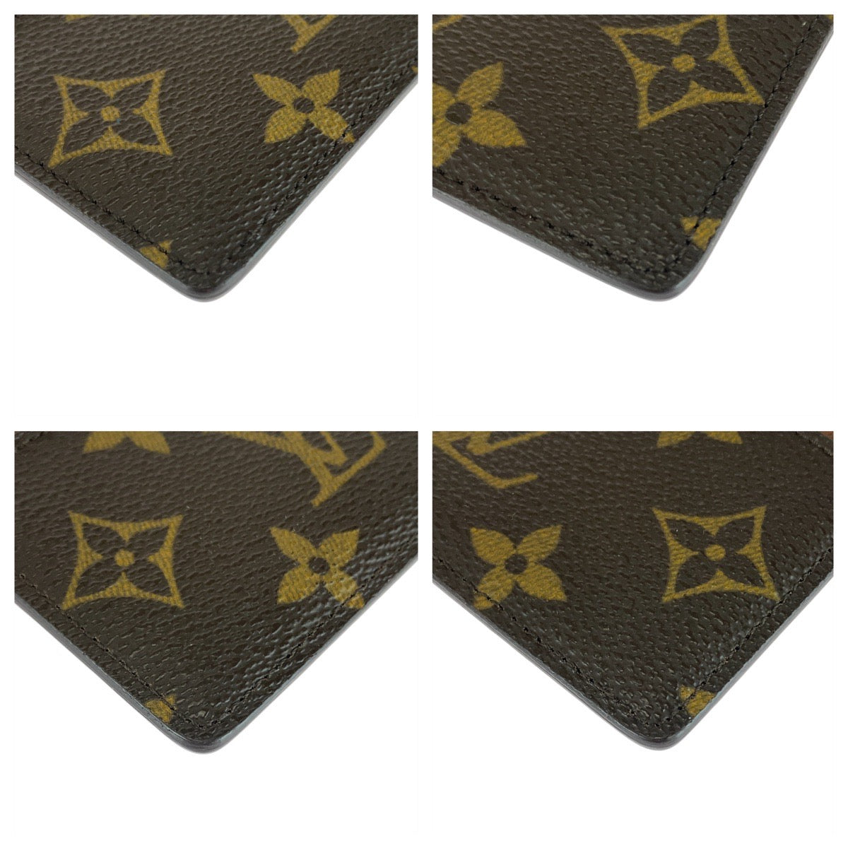 LOUIS VUITTON Card Case M61733 PVC Brown Monogram Porte Cartes Simple