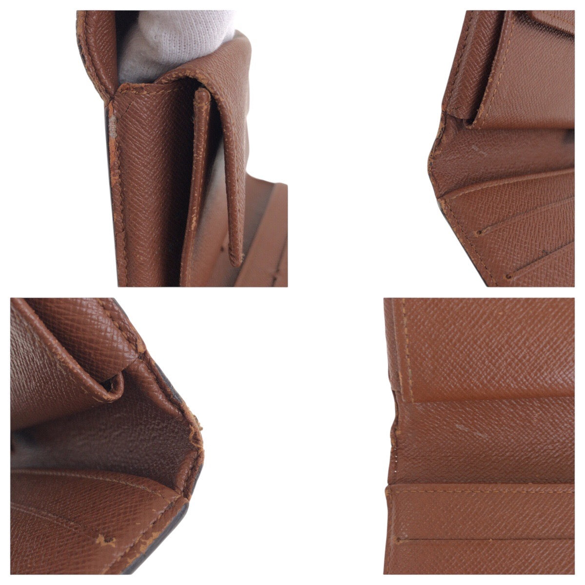 LOUIS VUITTON Long Wallet Purse M61215 PVC Brown Gold Metal Monogram Porte Tresor International