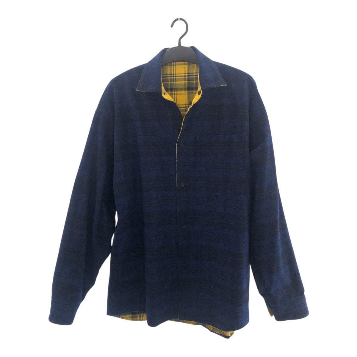 BALENCIAGA Long sleeve shirt 720105TNM27 cotton Yellow blue M