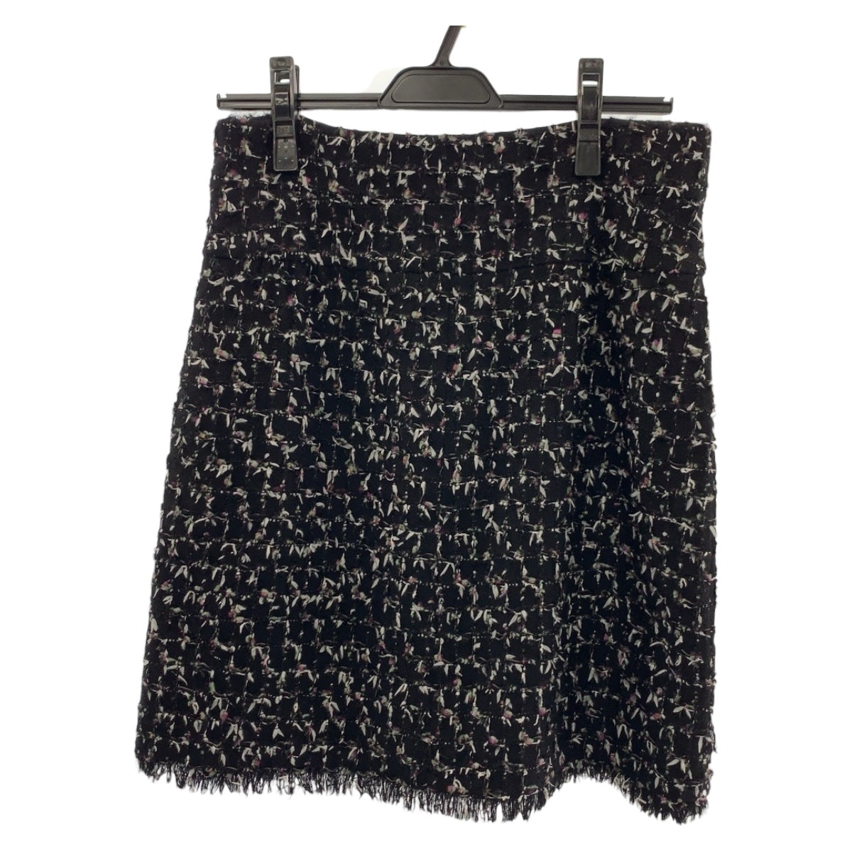 CHANEL skirt P29310V19329 wool Black Pink Black Metal tweed COCO Mark 38