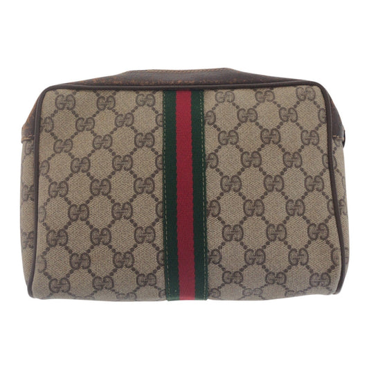 GUCCI Clutch bag 不鮮明 GG Supreme Canvas Beige Brown Gold Metal Sherry Line Old Gucci