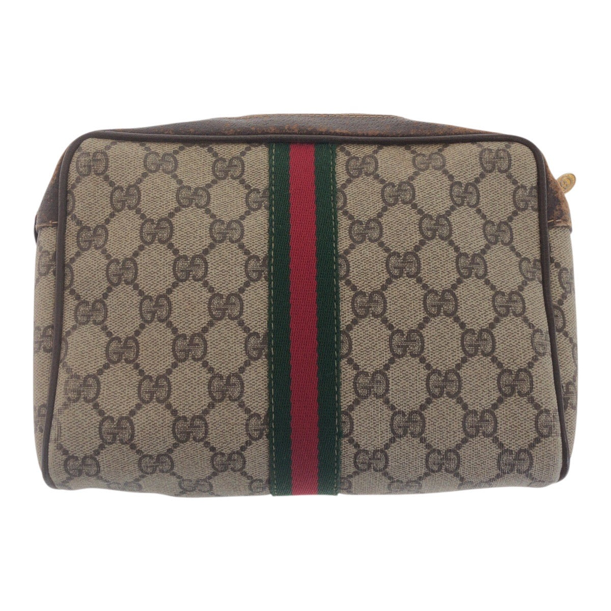 GUCCI Clutch bag 不鮮明 GG Supreme Canvas Beige Brown Gold Metal Sherry Line Old Gucci