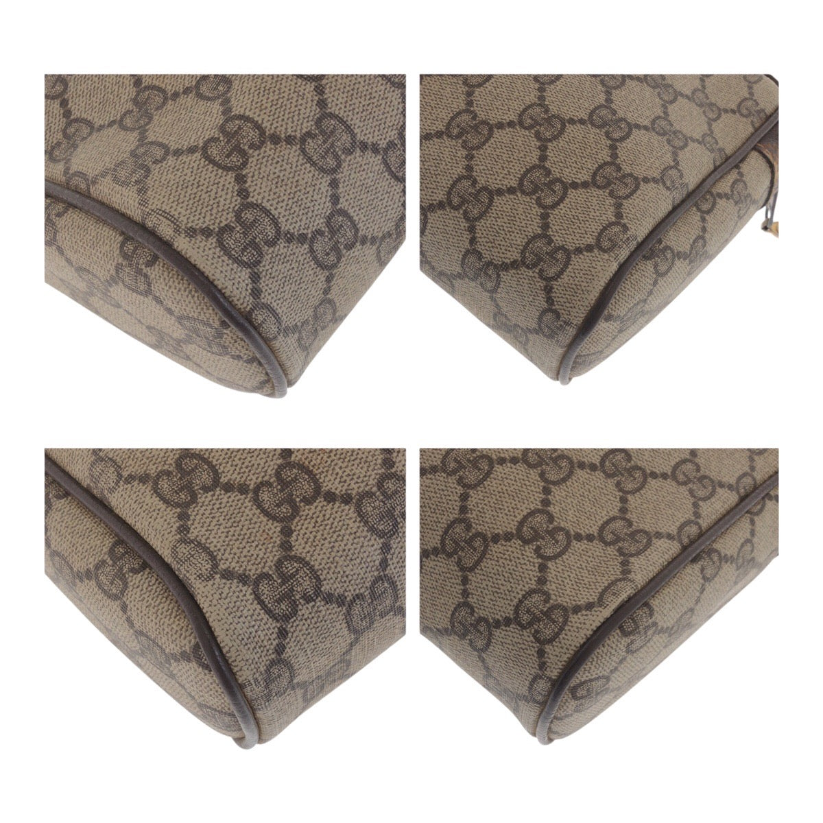 GUCCI Clutch bag 不鮮明 GG Supreme Canvas Beige Brown Gold Metal Sherry Line Old Gucci