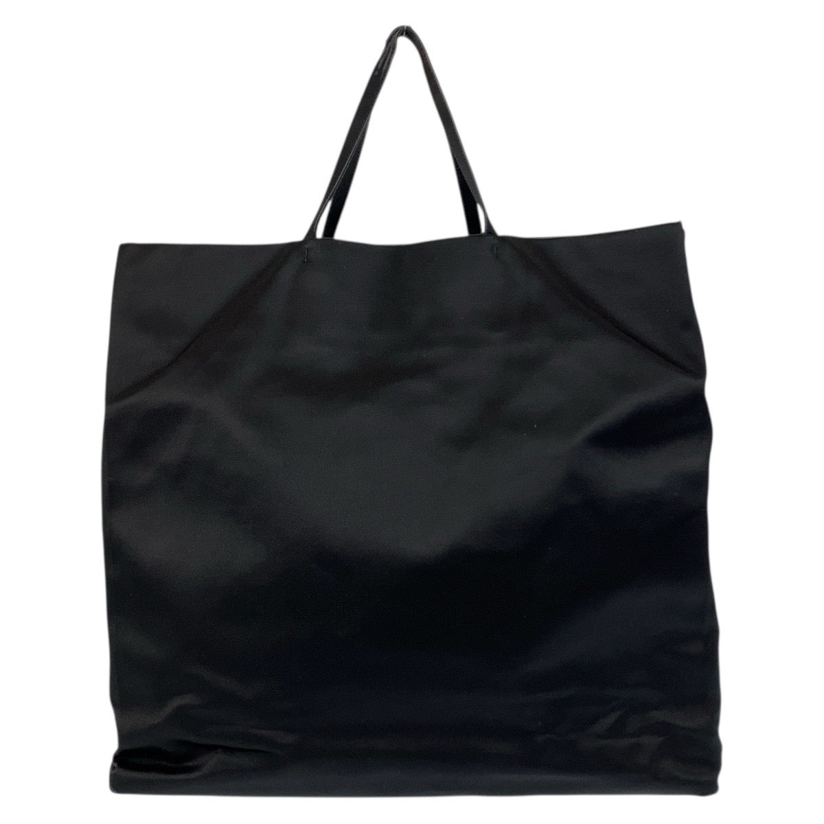 Prada Triangle Logo Plate Satin Tote Bag