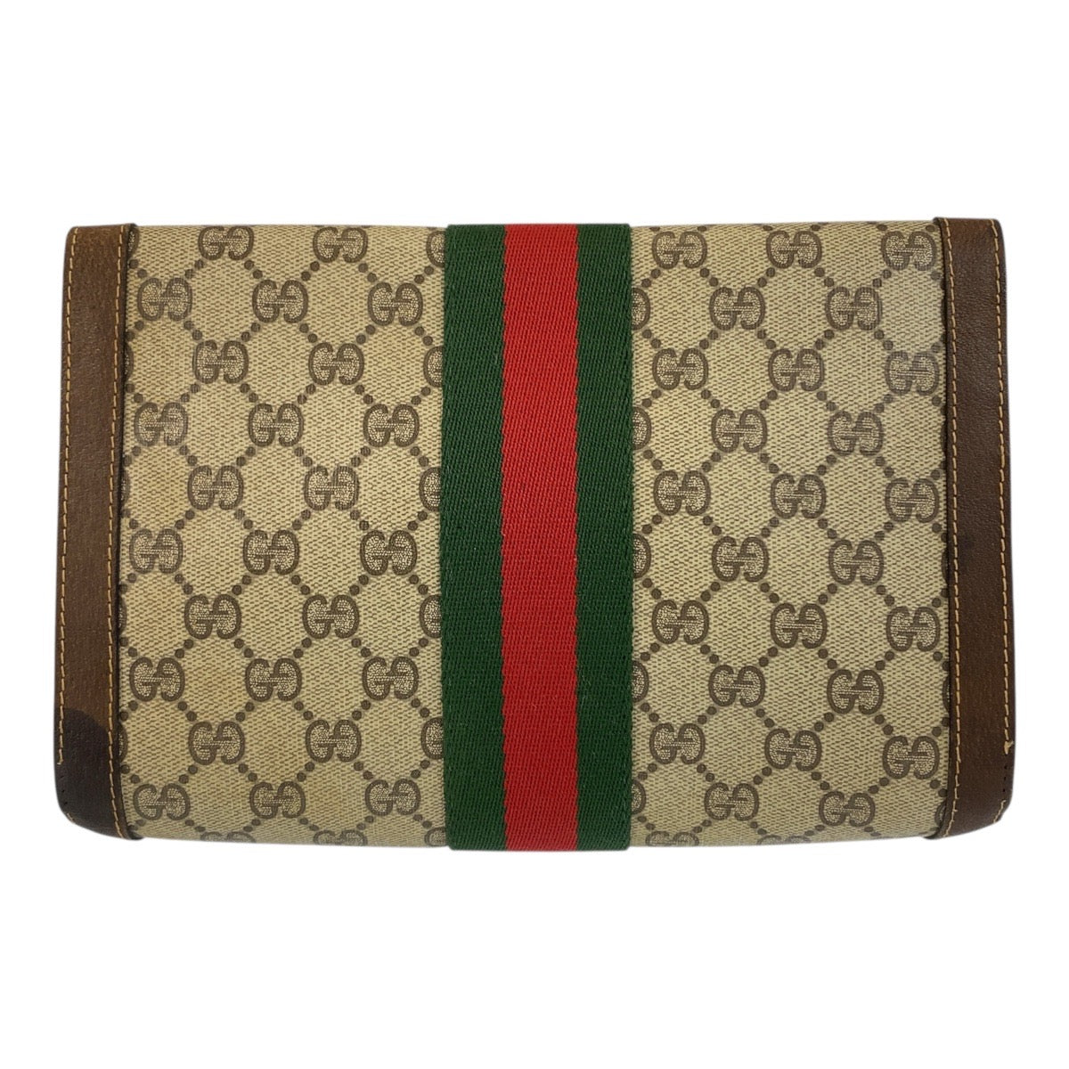 Gucci GG Supreme Canvas Leather Clutch Bag