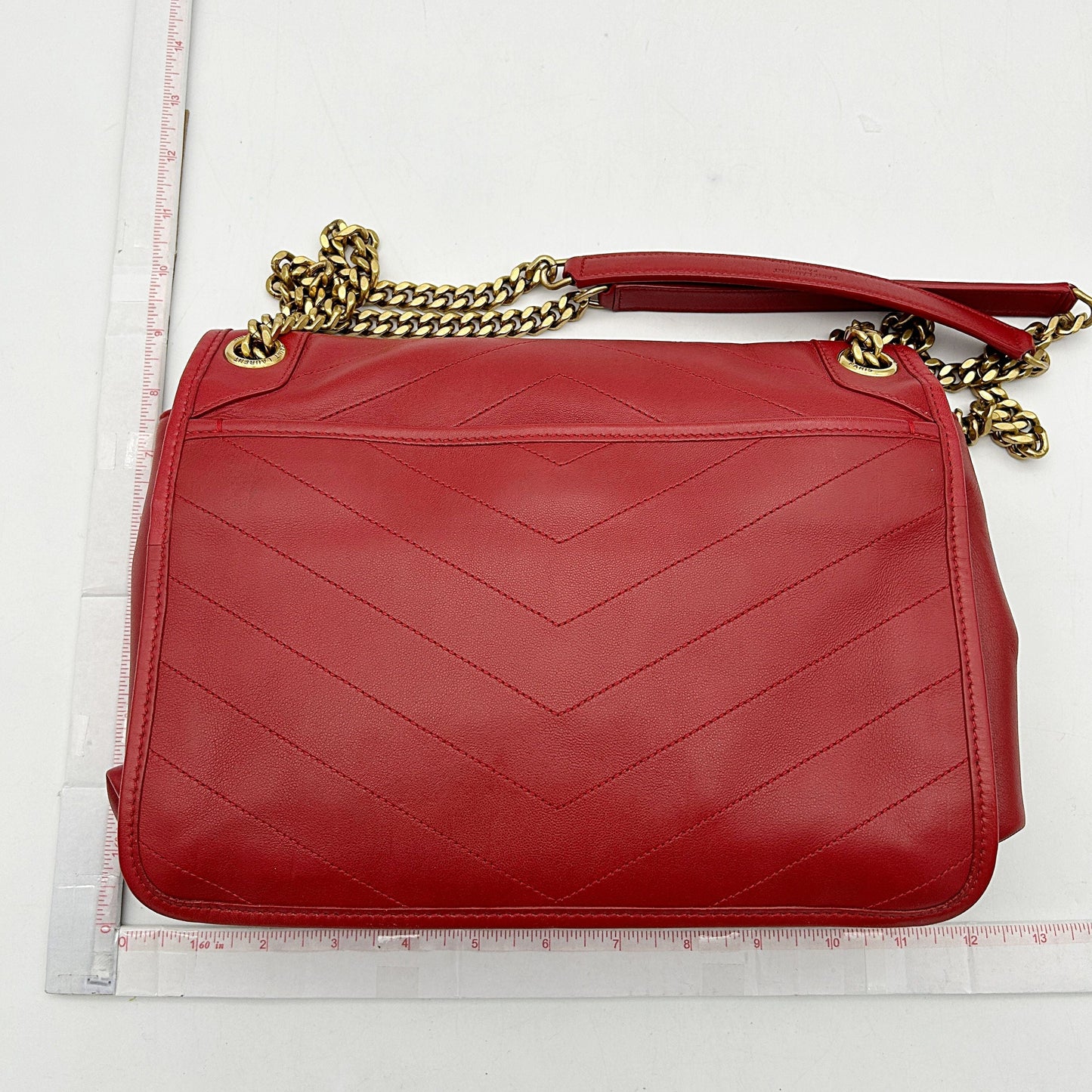 Saint Laurent Leather Niki Medium - Red Shoulder Bags, Handbags 2505142317