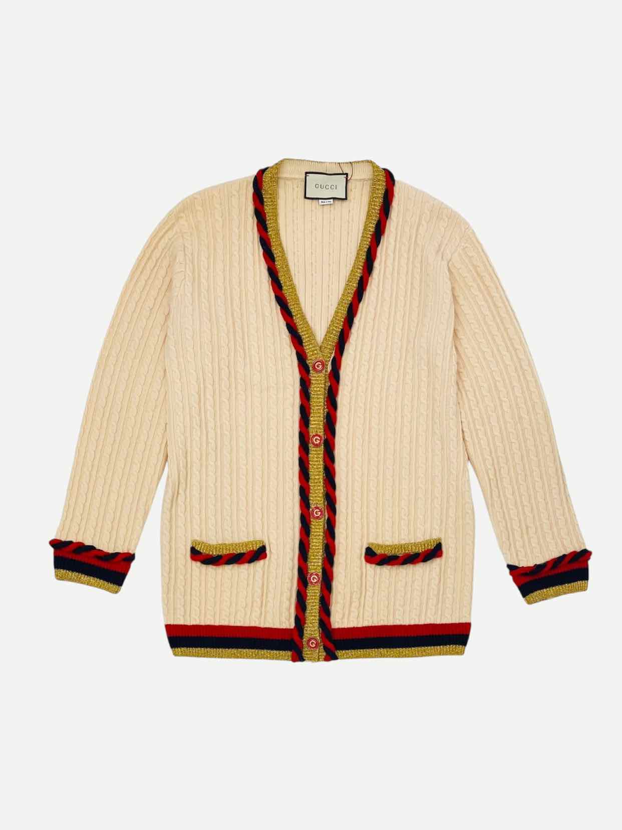 GUCCI Oversized Beige Size Small Cardigan