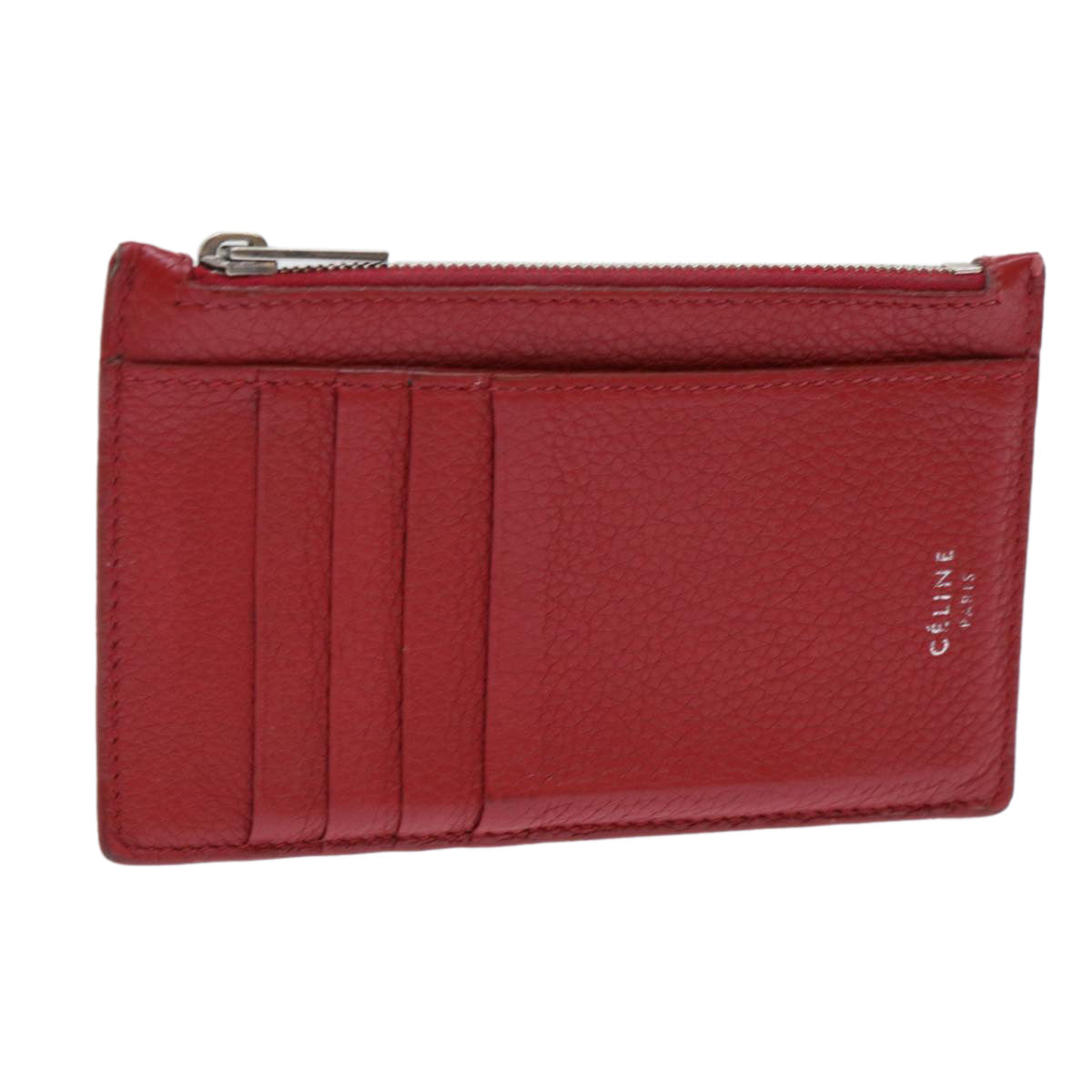 Luxury CELINE Coin Purse Leather Red  50848