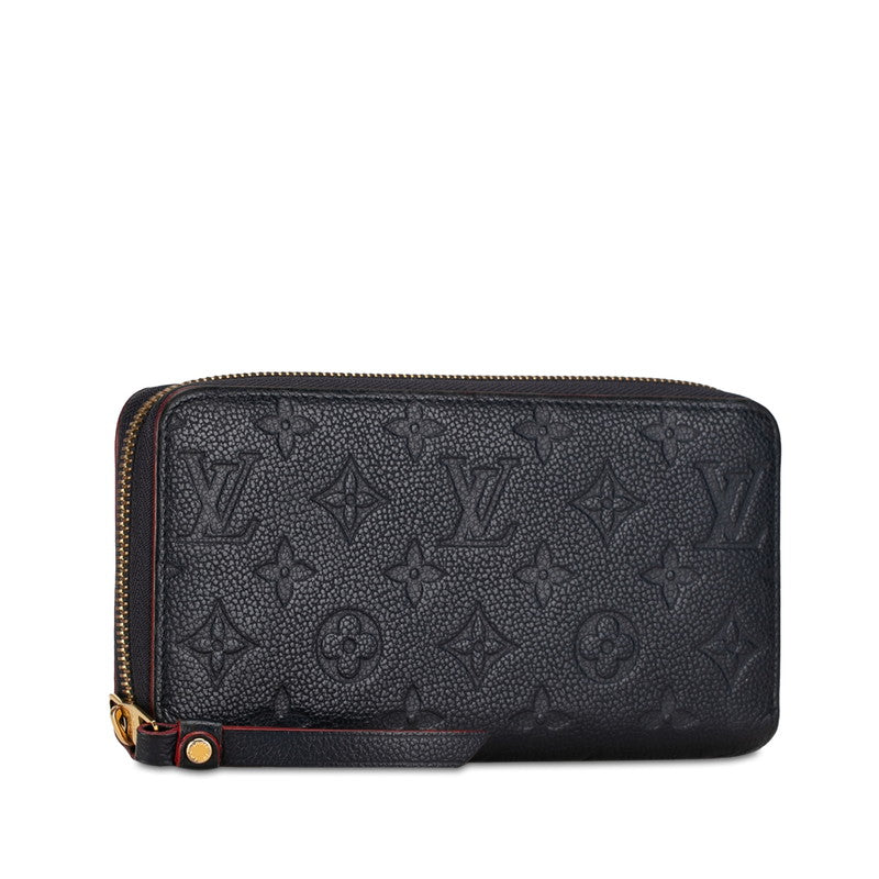 Louis Vuitton Monogram Implant Zippie Wallet Roundfassner Long Wallet M62121 Marine Rouge Naïve Red Leather Louis Vuitton