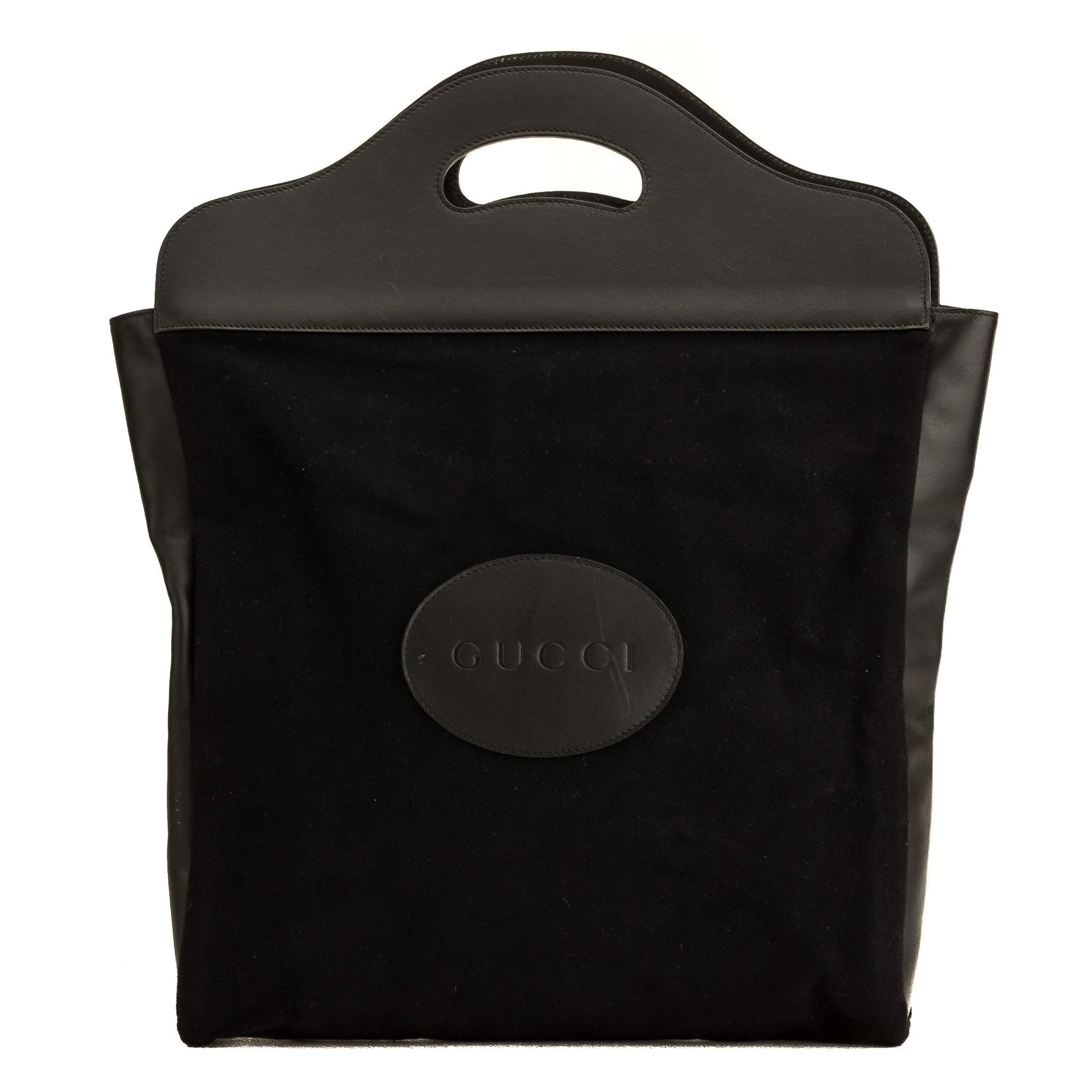Gucci Black Leather Canvas Tote Style 5