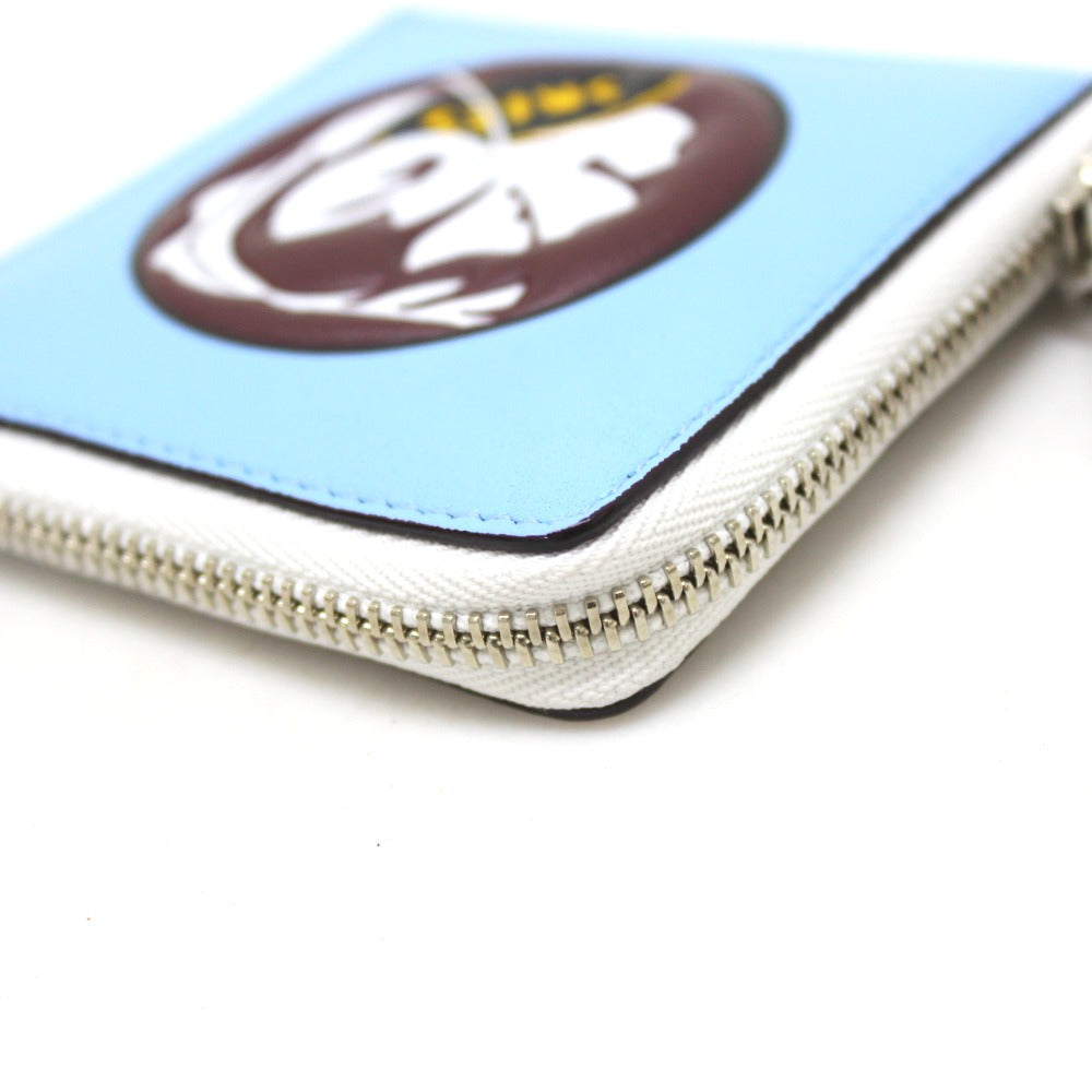 Dior Coin case leather Light blue DIORISSIMO Coin Pocket Women