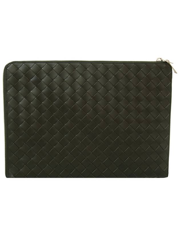 Luxury Bottega Veneta Intrecciato Calfskin Clutch Bag Green
