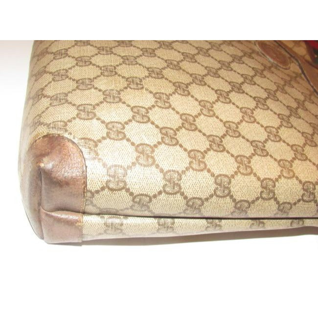 Gucci Vintage Pursesdesigner Purses Leather And Large G Logo Print Coated Canvas In Shades Of Brown