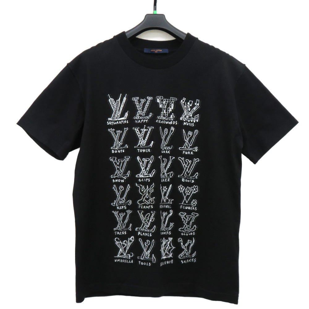 Louis Vuitton LV Cartoon   Black Size M 2021SS Cotton LV  Tops Apparel Clothes Mens