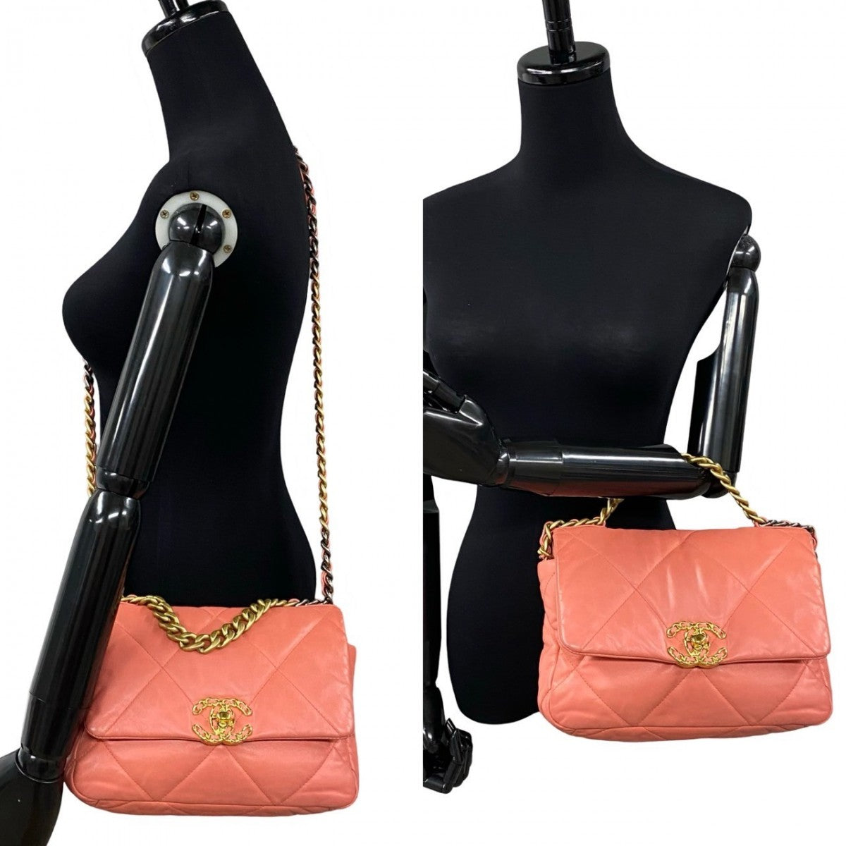 CHANEL Shoulder Bag lambskin pink COCO Mark Matrasse chanel 19 Women