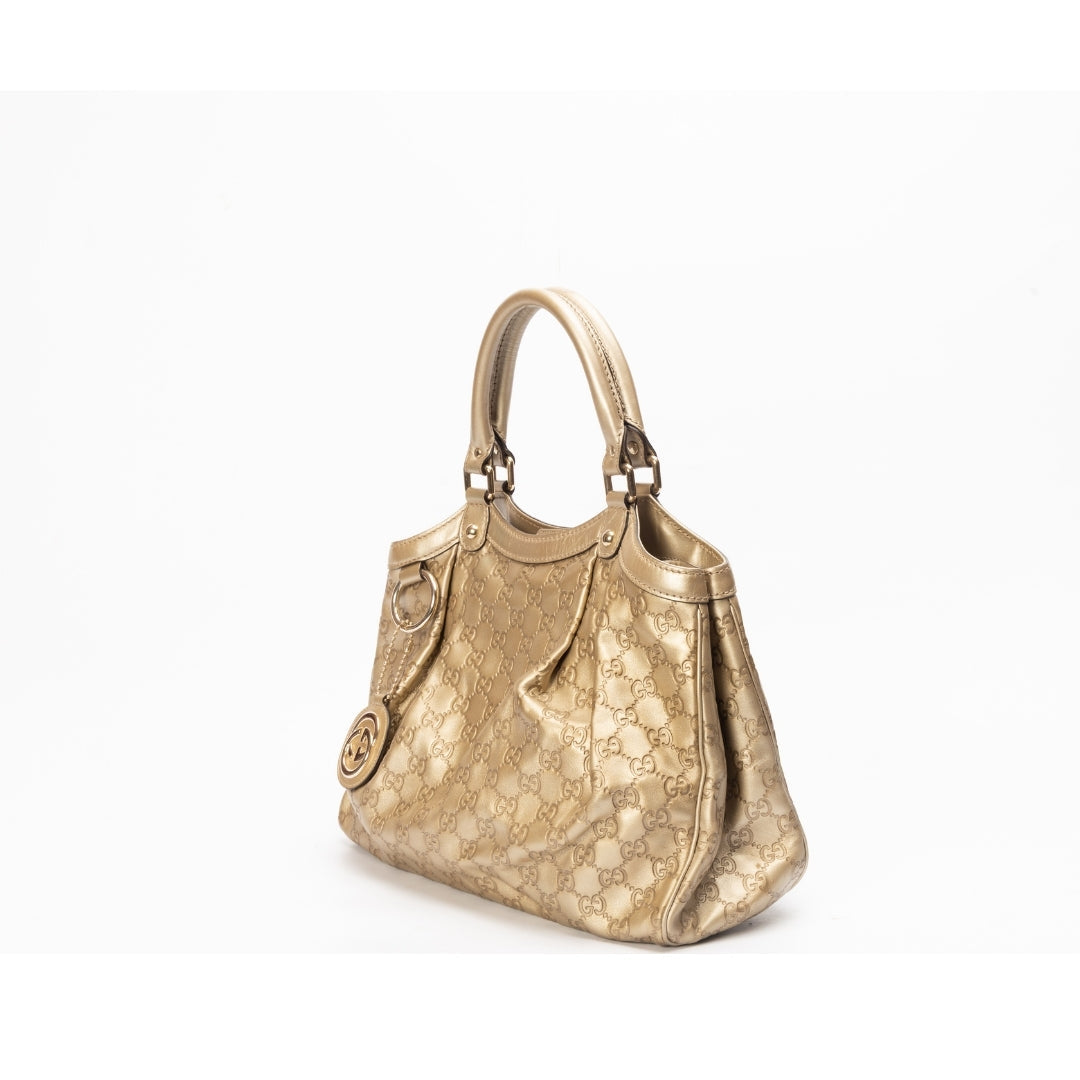 Gucci Leather Canvas Shoulder Bag